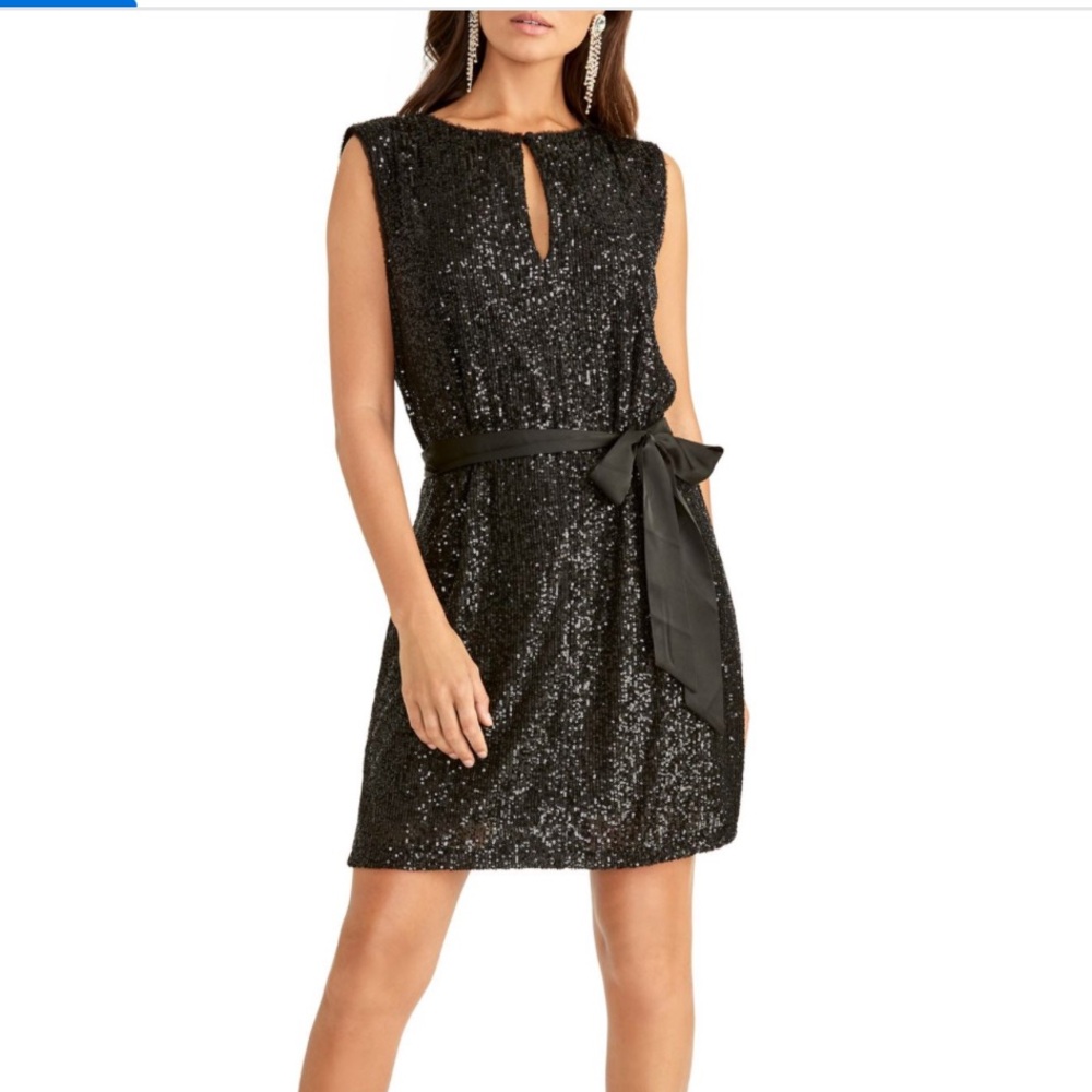 NWT Rachel Roy Keyhole Front Sequin Dress size XXL in Black